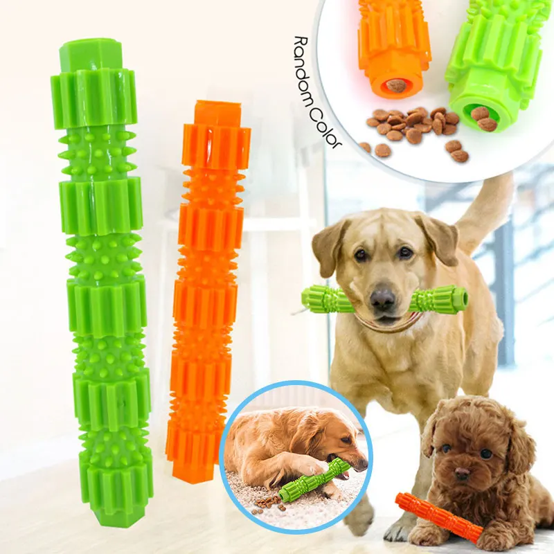 

Pet Dog Chew Toys Aggressive Chewer Treatment Dispensing Rubber Leaking Food Stick Molar Tooth Cleaning Pet Supplies