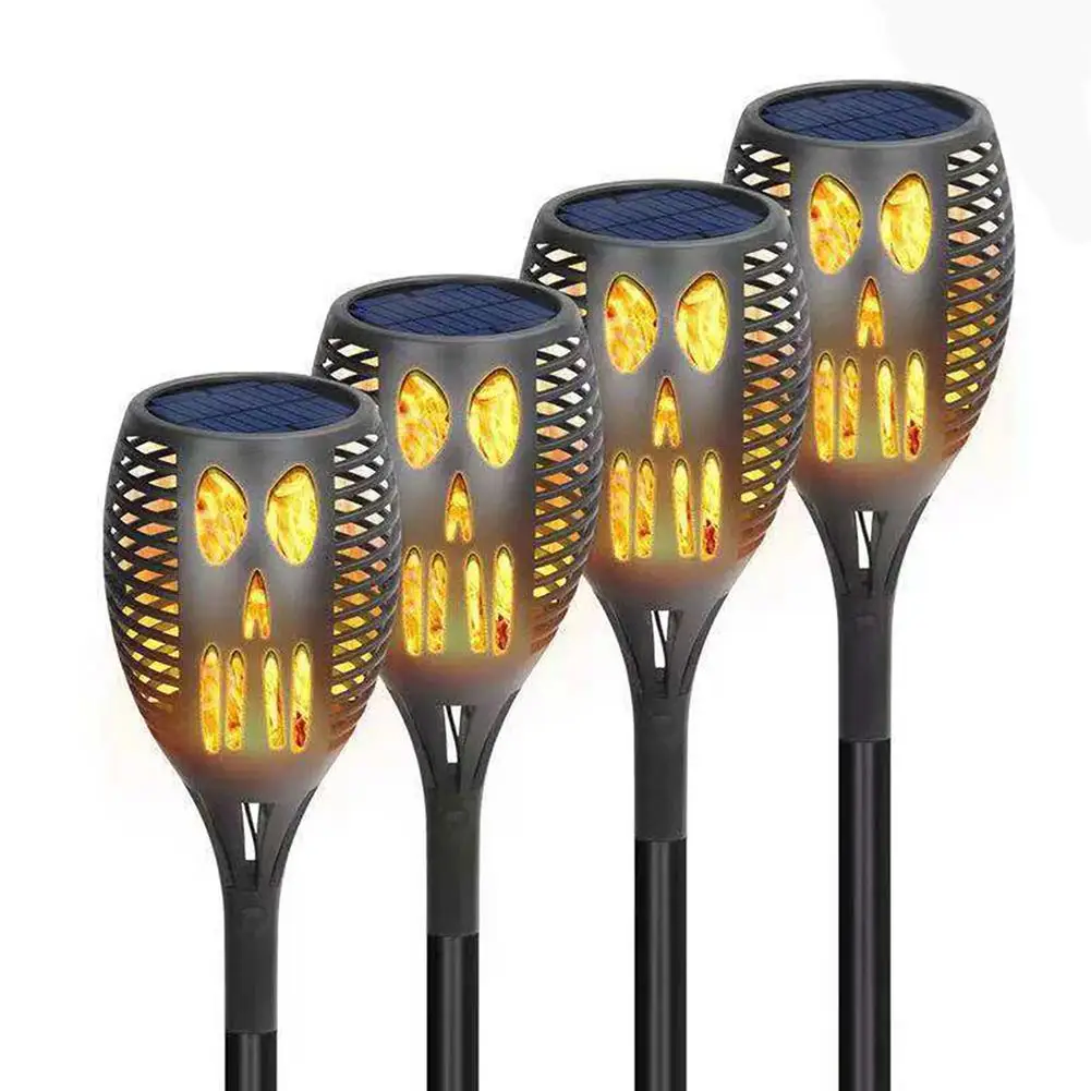 

Solar Torch Lamp 33led Halloween Ghost Face Flame Lamp Lawn Plug-in Lamp Garden Lawn Decorative Lamp For Garden
