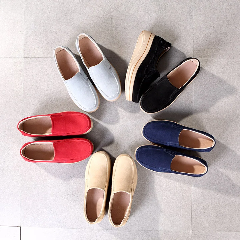 

Women's Walking Shoes Genuine Leather Shake Shoes Thick Bottom Wedges Sneakers Comfortable Platform Sports Casual Shoes