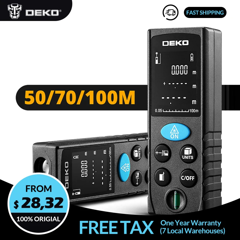 Портативный лазерный дальномер DEKO LRD 50 м 70 100 м|Лазерные дальномеры| |