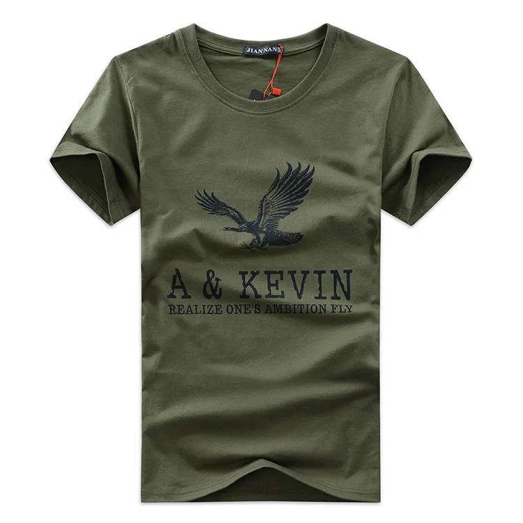 Новая летняя модная мужская футболка с принтом Корейская коротким рукавом
