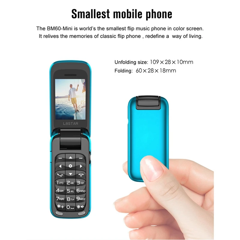 

L8STAR Mini Flip Phone Bluetooth 3.5mm Jack Mp3 for Eleders Students