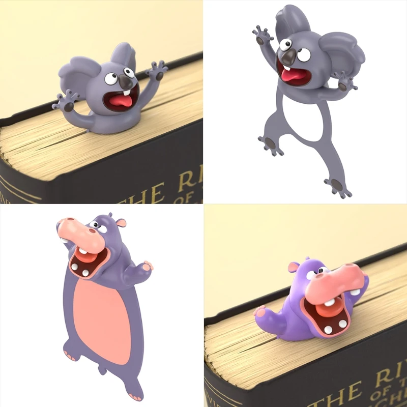 

3D стерео мультфильм Животные закладки симпатичный коала хиппо ПВХ творческие книжные маркеры офисные и школьные канцелярские принадлежно...