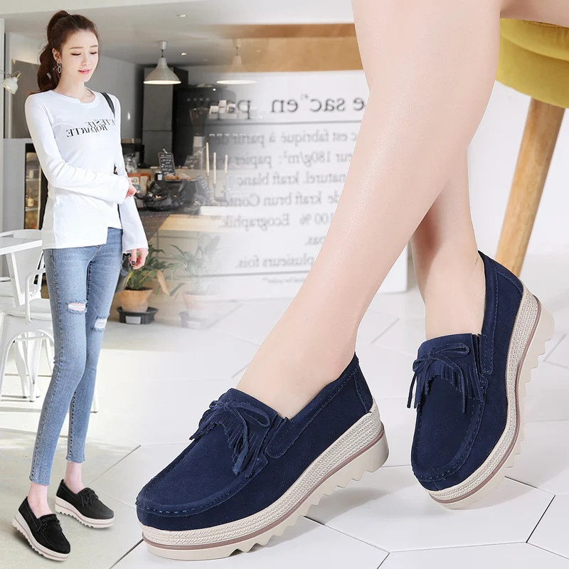 Женские кожаные туфли на платформе трендовая дизайнерская женская обувь с