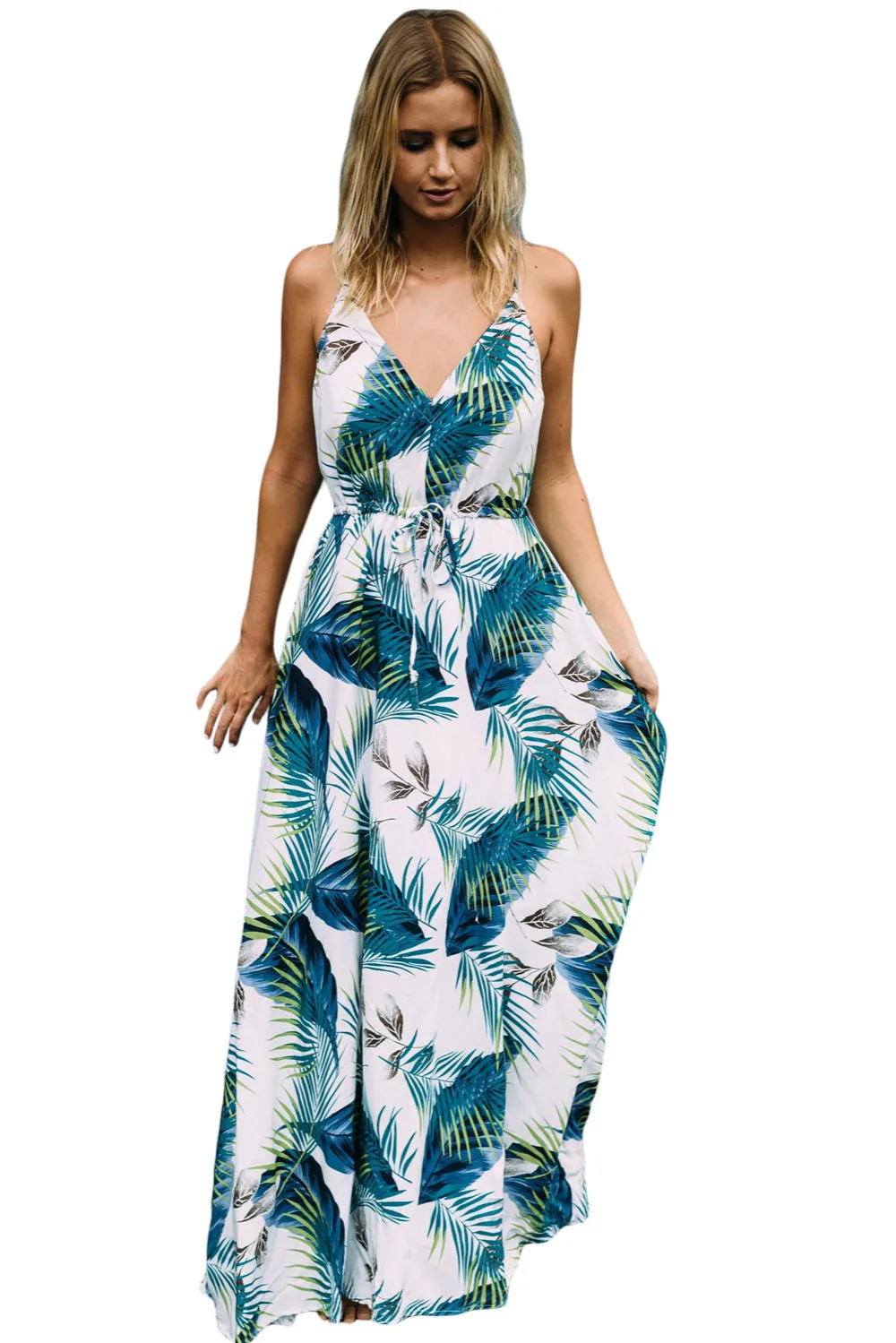 

2020 Sexy V Neck Beach Cover Up Floral Printed Bohemia Beach Summer Tunic Long Dress Bathing Suit