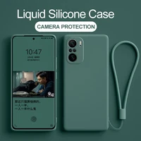 poco f3 f 3 pocof3 case liquid silicone soft cover with strap phone case for xiaomi redmi note 10 10s 10 s note10 pro max case