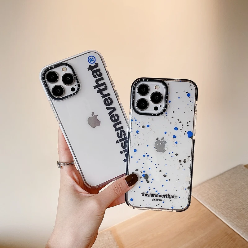 

Korea Cute Letter Wave Point Transparent Phone Case For iPhone 11 12 13 Pro Max Mini Xs X Xr 7 8 Plus SE Cases Soft TPU Cover