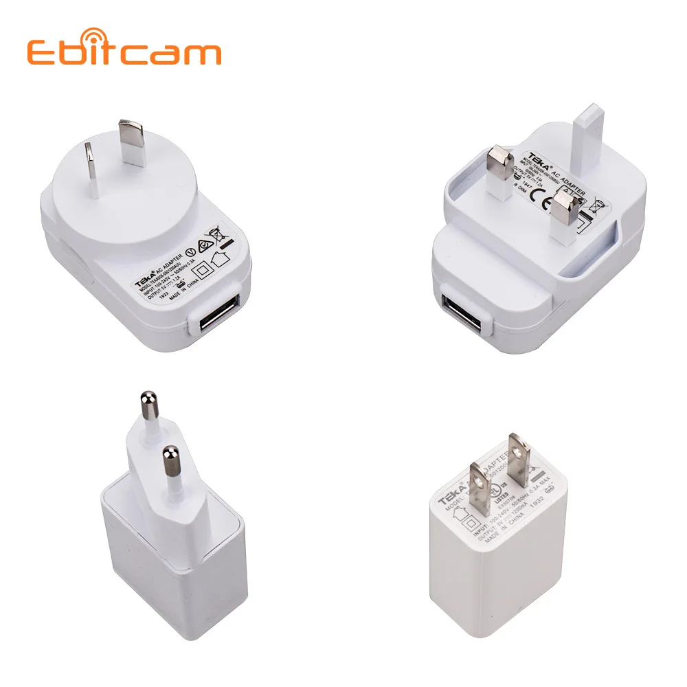 Ebitcam USB источник питания 5 В 1.2A зарядное устройство EU / US AU UK адаптер для облачной ip