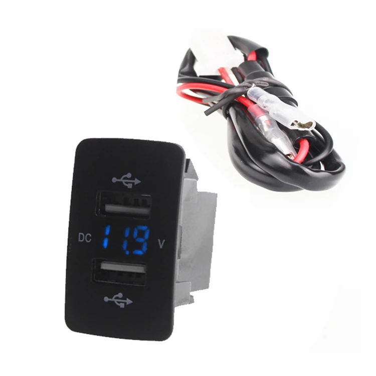 12V 24V Dual USB Автомобильное зарядное устройство Порт Авто адаптер светодиодный
