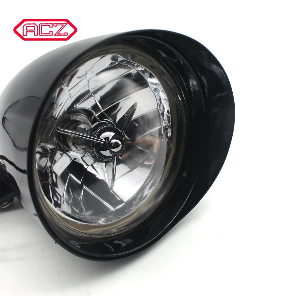 4 5 ''хромированная прозрачная линза для Harley Custom Chopper Softail Sportster Bobber Dyna Visor Head Lamp |