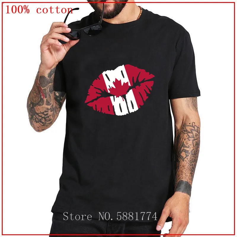 Новые винтажные футболки с канадским флагом и поцелуем мужские ретро-футболки