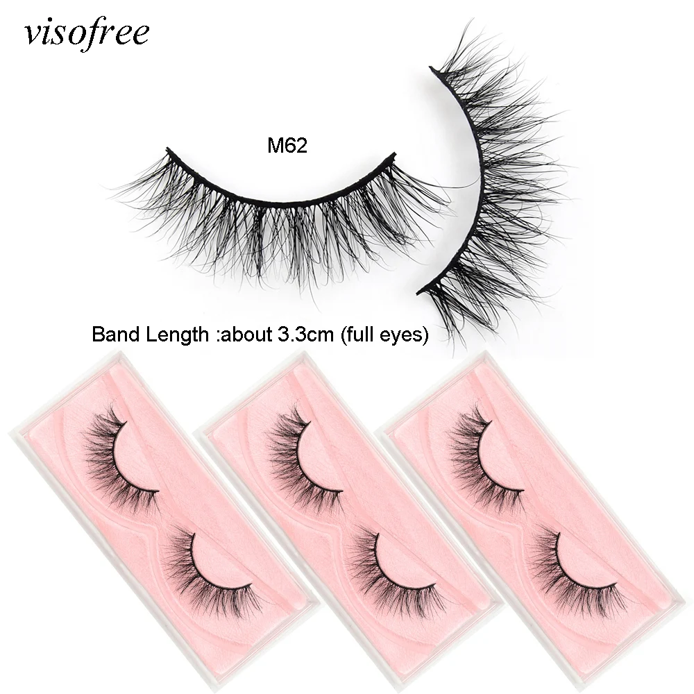 

Ресницы Visofree, норковые, 100% не Тестируемые на животных, пикантные, натуральные густые ресницы для макияжа, накладные ресницы ручной работы M62