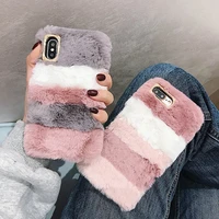 fluffy plush furry fur pink luxury phone case for samsung galaxy s 21 s21 ultra s20 fe note20 10 s10 s8 s9 s7 a51 a71 a21s cover