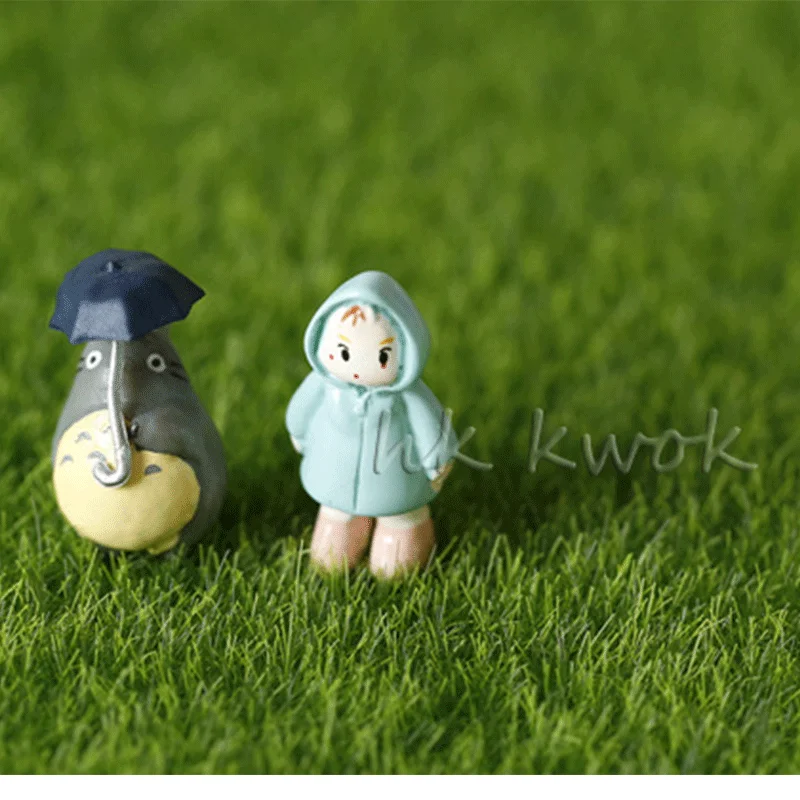 Миниатюры зеленой лужайкой бонсай Террариум статуэтки горшка смолы украшения DIY