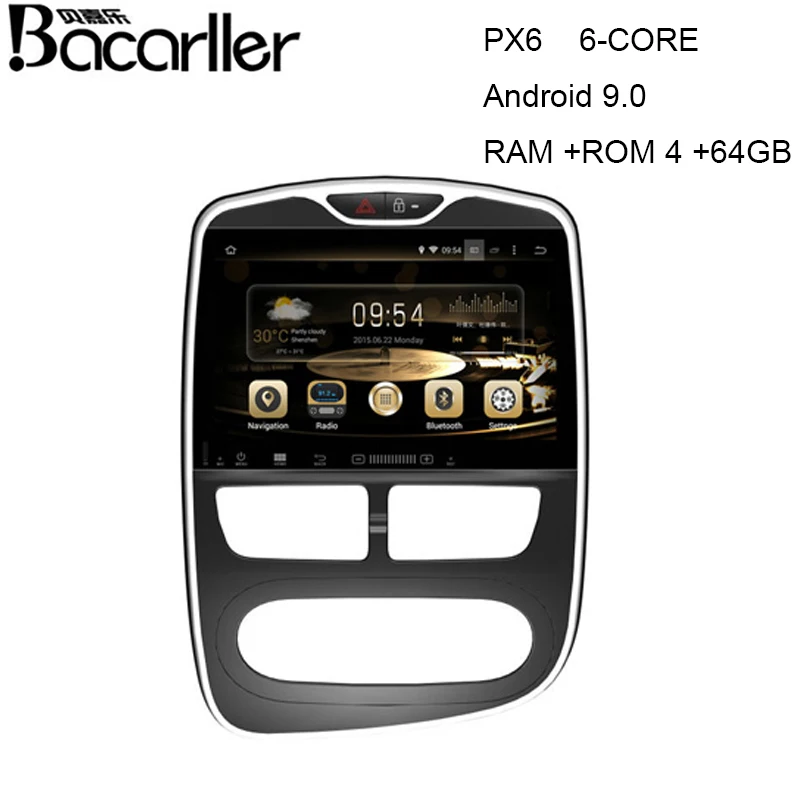 PX6 4 + 64 ГБ Автомобильный dvd gps для Renault Clio автомобильное стерео с