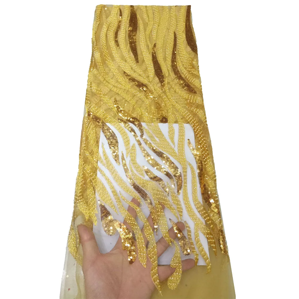 XIUYSAI новейшая нигерийская кружевная ткань ручной работы с бусинами высокого