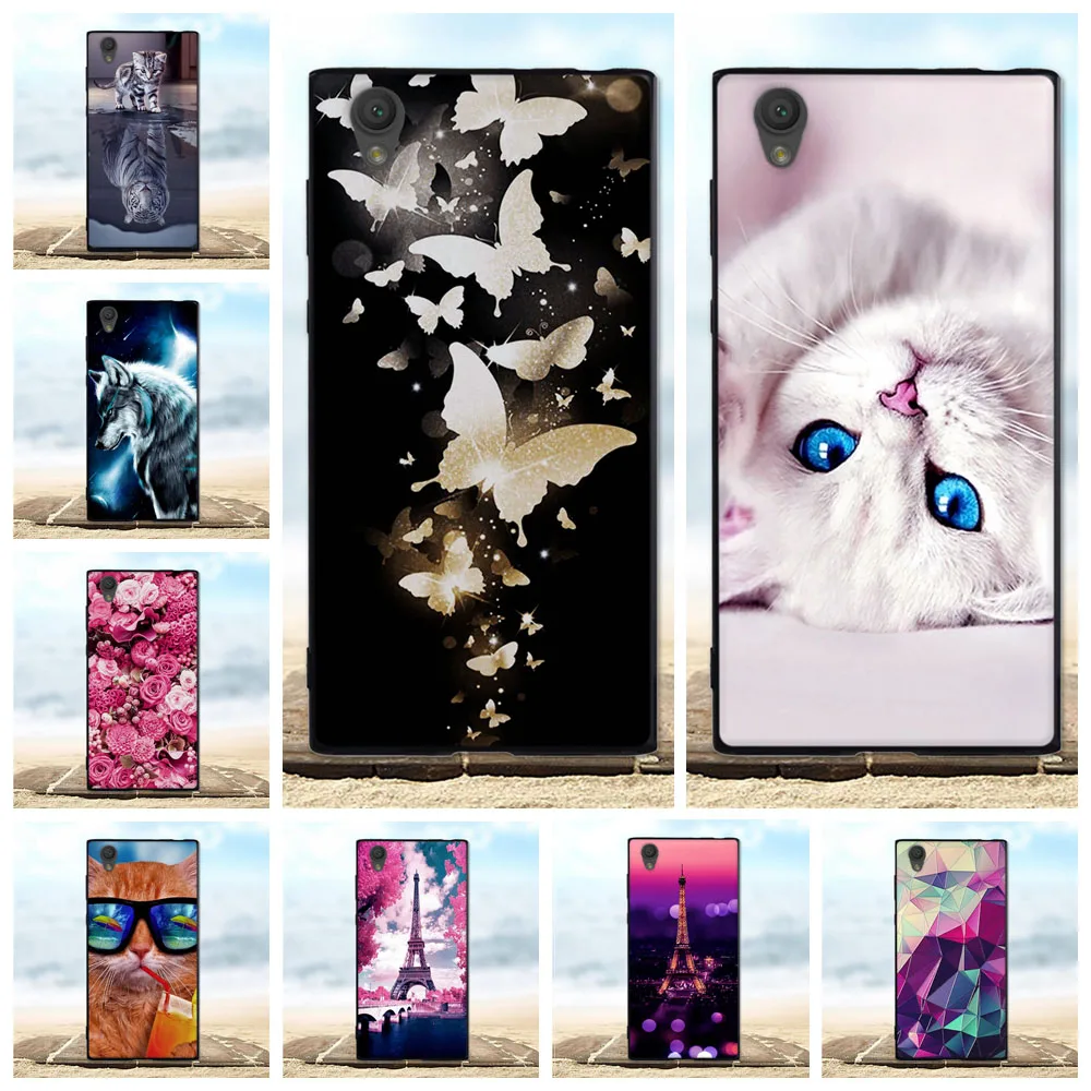Чехол для Sony Xperia L1 мягкий силиконовый черный чехол из ТПУ с 3d-изображением милого