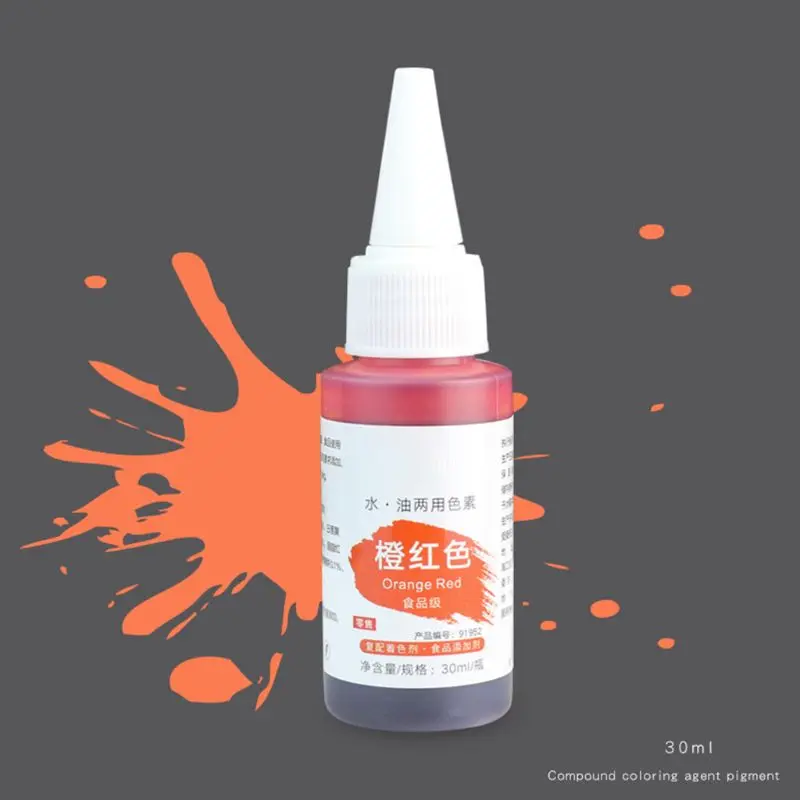 

P15F 10 Colors 30ml Food Coloring Healthy Cake Edible Pigment for DIY Fondant Macaron Cream Decorating Baking Pastry Tools Water