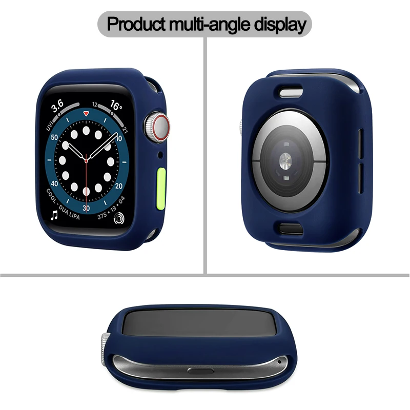 Мягкий силиконовый чехол для Apple Watch 45 мм 41 44 40 42 38 защитный iWatch 7 SE 6 5 4 3 бампер часов