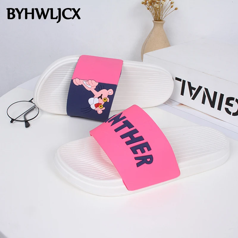 Летние женские тапочки с рисунком розовой Пантеры Тапочки для ванной песком