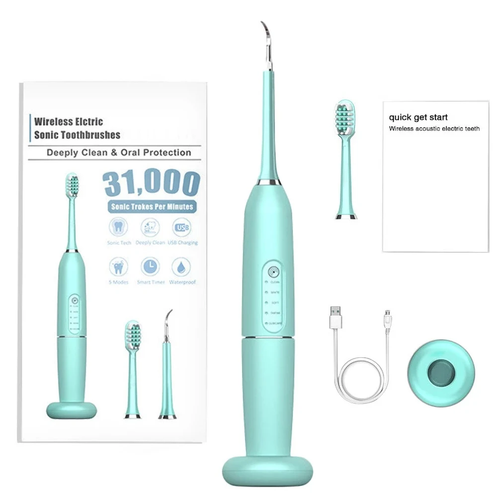 

Waterproof Oral Teeth Tartar Remover Tartar Stains Cleaner Removal Wireless Charging Sonic Dental Calculus Scaler Teeth Whitenin