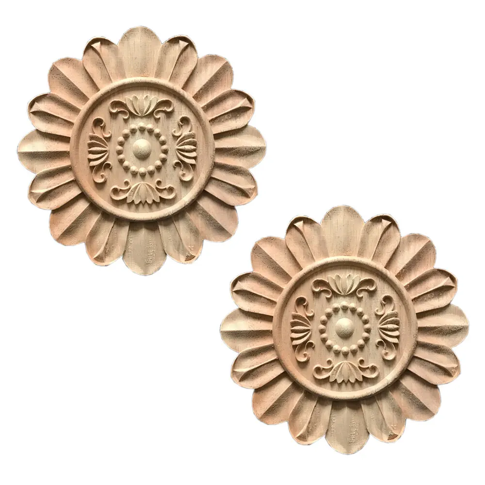 

Комплект из 2 предметов с круглым резьба по дереву деревянная Декаль резьба линии древесины с аппликацией в виде цветов резиновые домашние ...