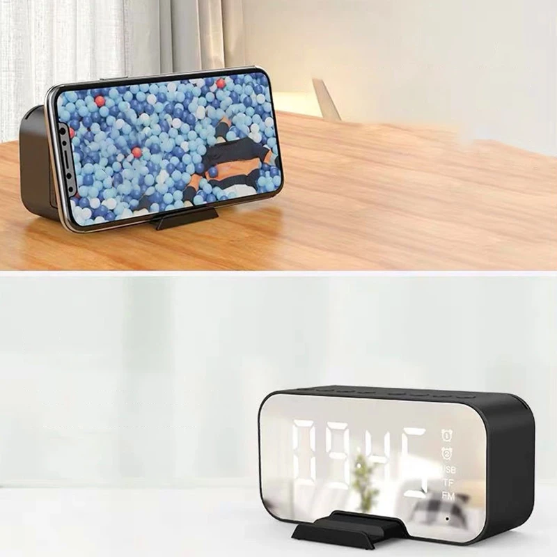 Цифровой будильник со звуковым сигналом Беспроводной Bluetooth колонки Портативный