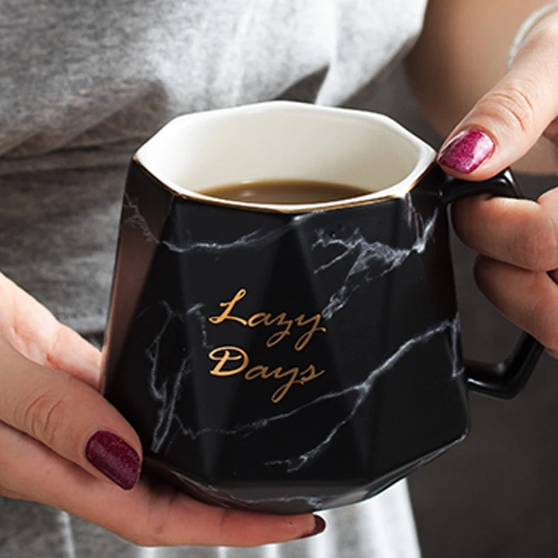 430 мл ромбовидная мраморная кружка скандинавские креативные керамические кружки