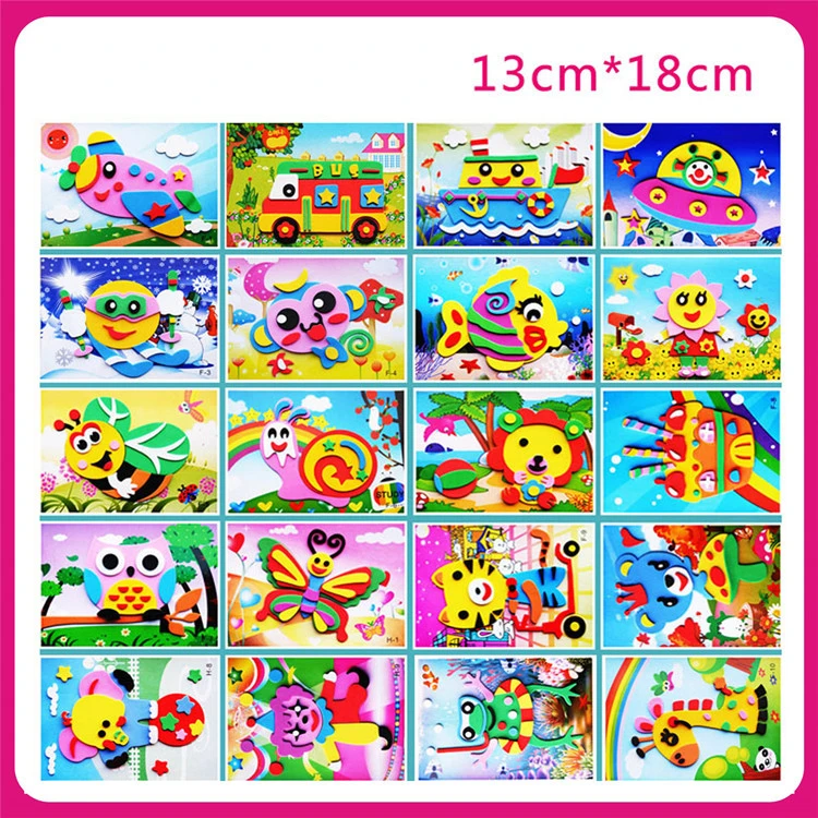 5pcs/lot 10pcs/lot DIY Cartoon 3D EVA Foam Sticker Puzzle Series Kids Multi-patterns Styles Toys for Children Birthday Gift ZLL - купить по