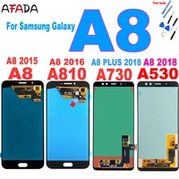 aaa for samsung a8 2015 2016 a800 lcd display a8000 lcd a8100 a810 display a8 plus a8 2018 a730 lcd touch a530 a530f screen