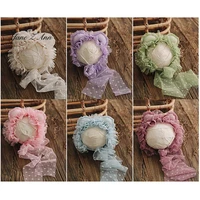 jane z ann wave point net yarn lace hat pillow 2pcs baby newborn photography props studio shooting accessories