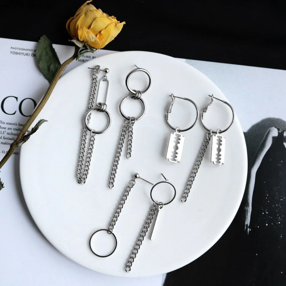 Серьги-подвески в стиле стимпанк с изображением черной кошки минималистичные