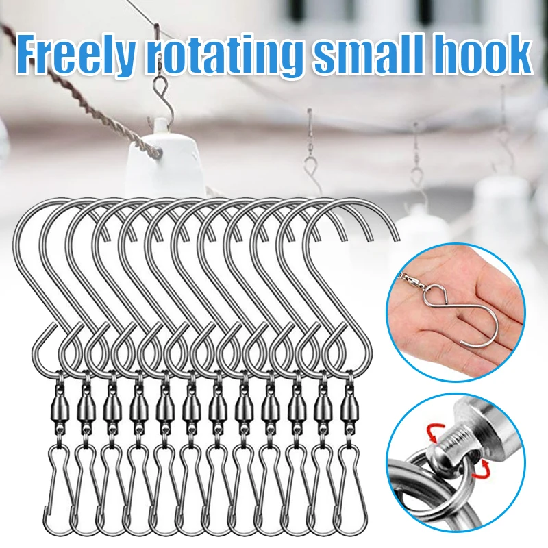 

Swivel Clip Hanging Hooks Stainless Steel for Hanging Wind Spinners Wind Chimes Crystal Twisters Party Supply TN88