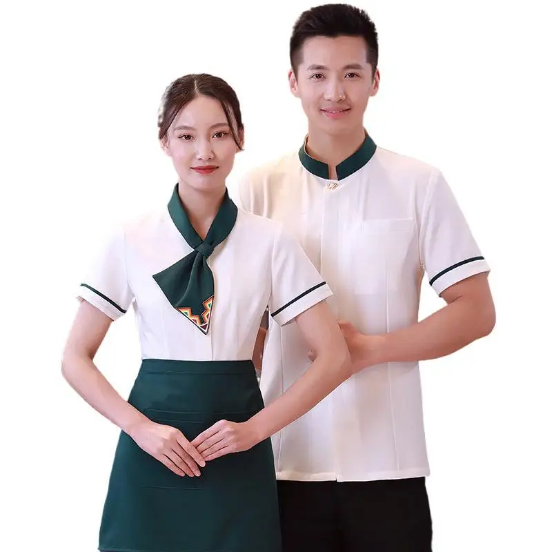 

Style Dining Teahouse Waiter Workwear Front Desk Canteen Snack Barbecue Hot Pot Fast Food Female Male