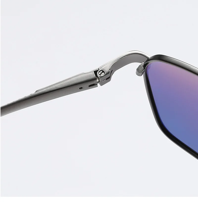 

Men's Polarized Sunglasses Memory Beam Spring Legs Green Paint Colorful Glasses Blue Coated Square Sunglasses Men