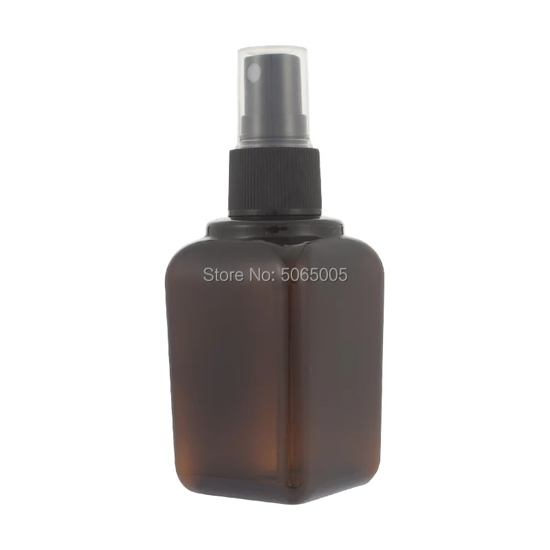 80ml 2.7oz Square Dark Amber Brown Spray refillable Bottle for cosmetics make up perfume liquid toner sprayer packaging bottle