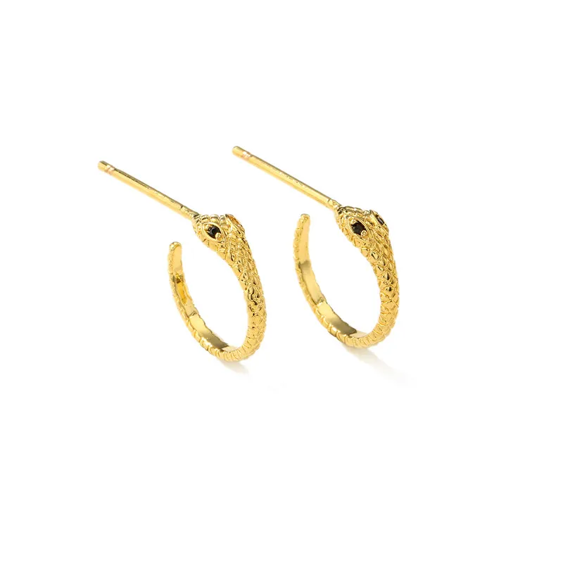 

2020 Fashion Blue Cubic Zirconia Snake Earring Jewelry For Women Girl Hot Sale Snake Hoop Earring Female Party Jewelry Gift