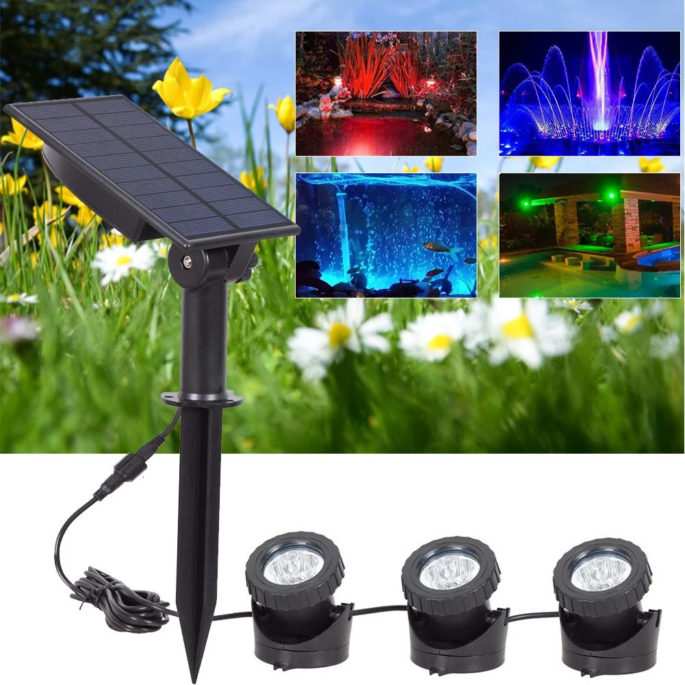Binval Солнечный подводный светильник Фонтан лампа RGB Светодиодный точечный светильник IP68 бассейн светильник s для сада фонтан Пруд украшения бассейна