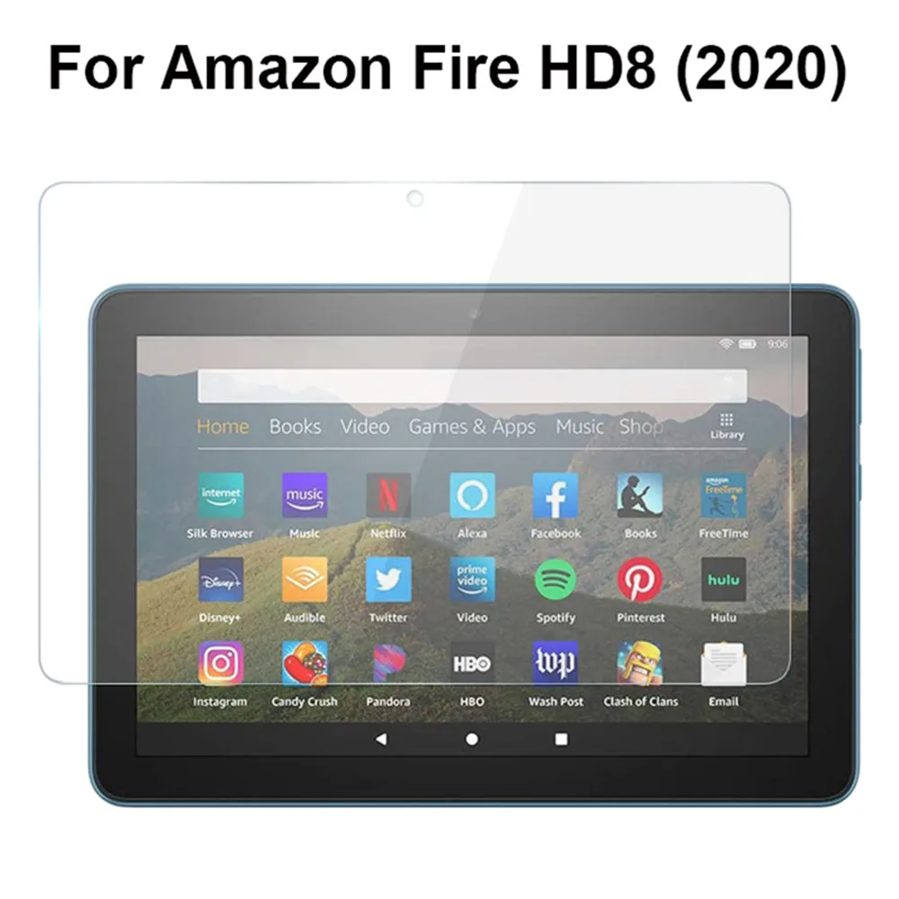 2 шт. суперпрозрачное закаленное стекло 9H 0 33 мм для защиты экрана Amazon Kindle Fire HD 8 Kids