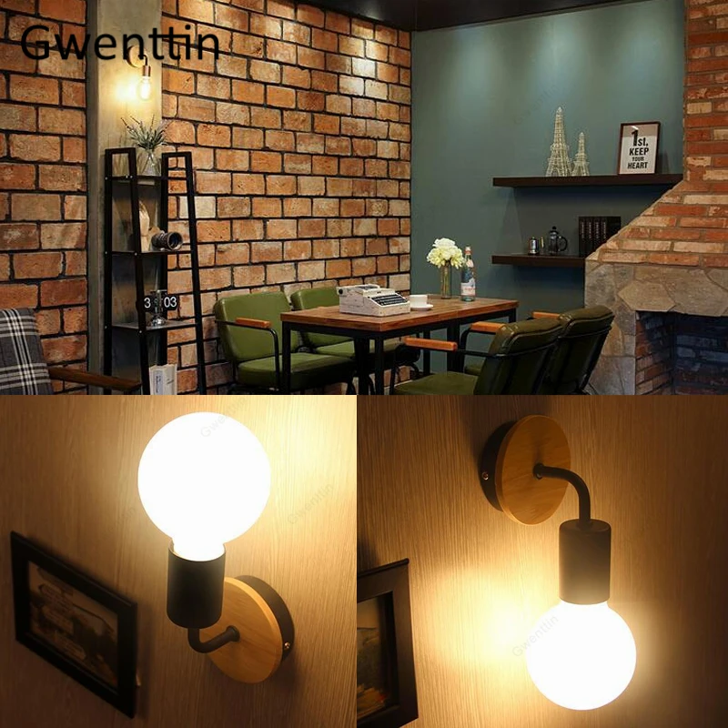 Простой железный настенный светильник скандинавские настенные бра для спальни