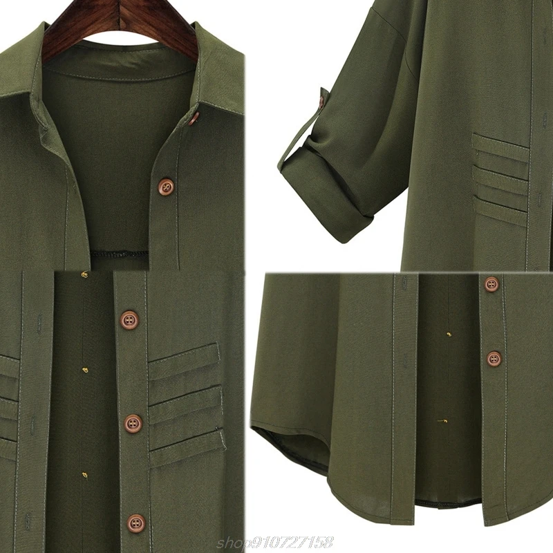 

Women Long Sleeves Turndown Collar Coat Solid Color Single-breasted Thin Windbreaker Mid-length Casual Loose M03 21 Dropship