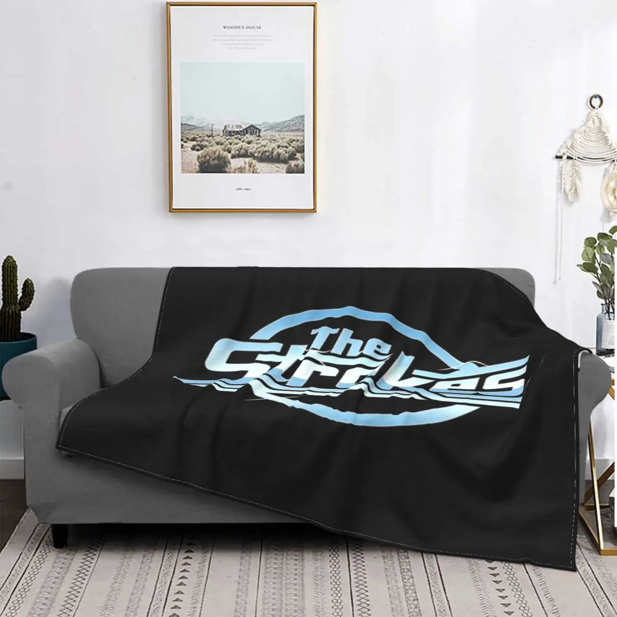 

Strokes-Manta a cuadros para cama, manta con capucha, a cuadros, regalo perfecto