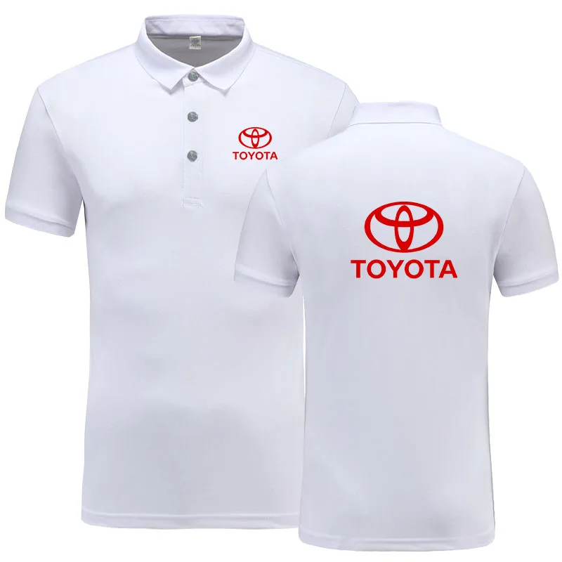 Рубашка-поло мужская с коротким рукавом хлопок принтом логотипа Toyota
