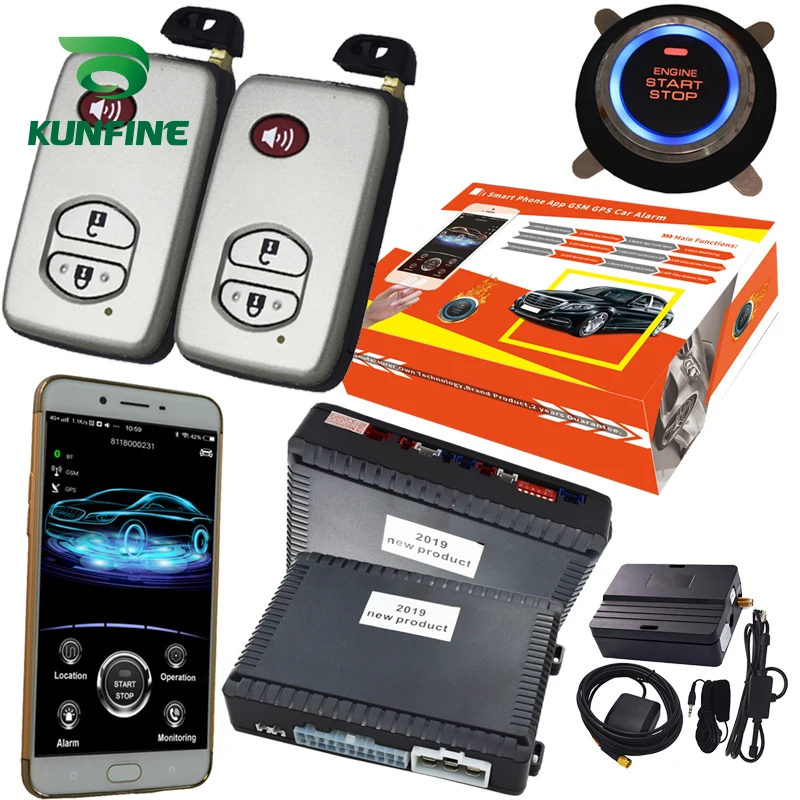 Система автомобильной сигнализации GPS кнопка запуска пассивного бесключевого