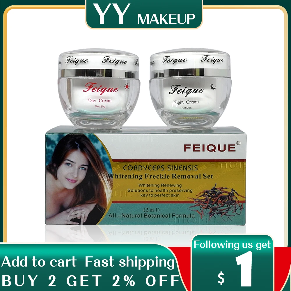 New FEIQUE cordyceps sinensis whitening anti freckle cream facial cream 12 sets/lot