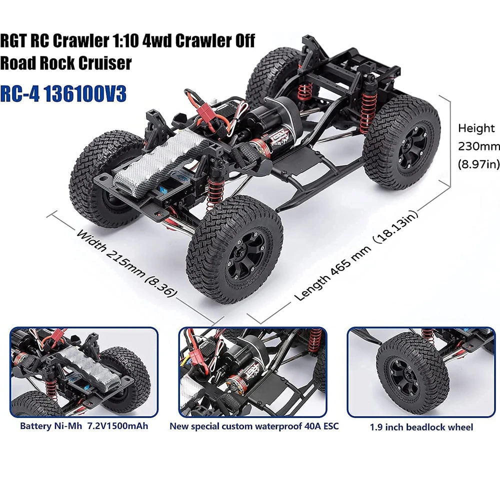 Радиоуправляемый гусеничный внедорожник RGT 1:10 4wd рок-Крузер RC-4 136100V3 4x4