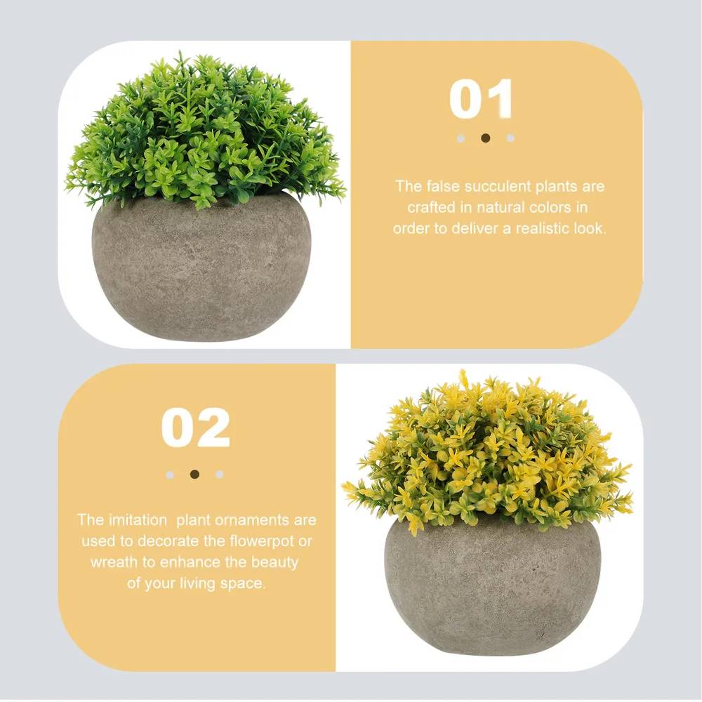 

2 Sets Artificial Bonsai Living Room Adornments for Decor (Yellow, Green)
