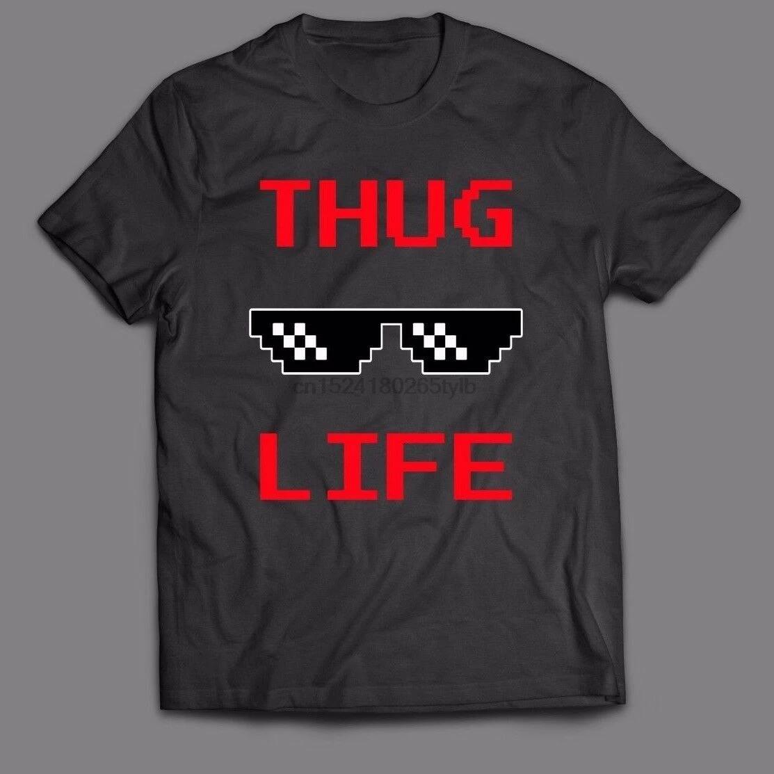 THUG LIFE SHADES MEME Качественная мужская Футболка W opties OLDSKOOL ART| |
