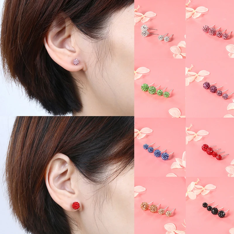 

New Fashion Ear Studs Korean Style Earrings Crystal Ball Earrings Super Fairy Gypsophila Earrings Small Fresh Women Earrings