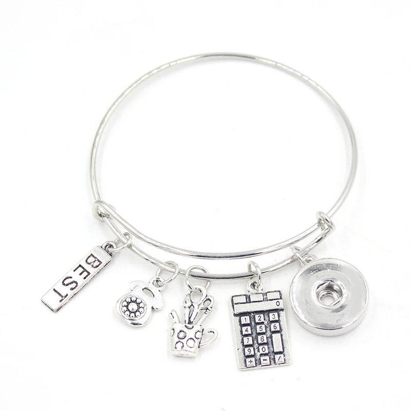 Новое поступление 18 мм ювелирные изделия с буквами Лучший браслет для секретаря